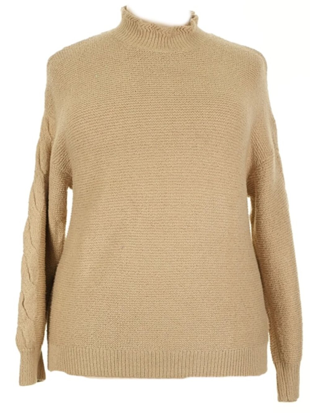 J. Crew Tan Rollneck Cable Knit Sweater